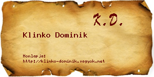 Klinko Dominik névjegykártya