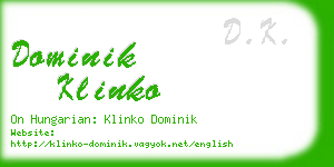 dominik klinko business card